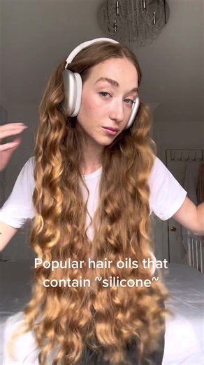 All of these oils list dimethicone/dimethiconol in their first three ingredients, which is a silicone based product. Silicone is not necessarily dangerous or bad for your hair! But it is important to be informed about the ingredients in your products #hairtok #hairoils #olaplex #kerastase #oribe #alterna #virtue #siliconeproducts #siliconeoil #hairoiling #hairoil