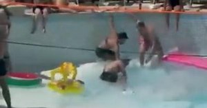 Watch: Sinkhole opens up under swimming pool, one dead, one injured