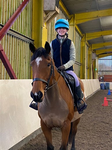 my first ride on masie 🩷 such a cutie