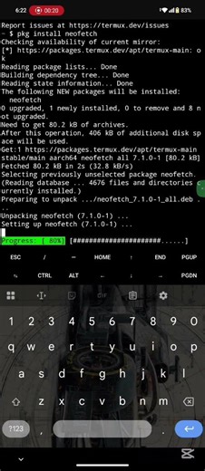 This Command Reveals Your System Info👀😝. #termux #neofetch