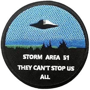 Cute-Patch X-Files Aliens UFO Area 51 Embroidered Emblem Iron on Patches Costume Badge