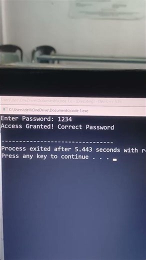 C Program: 25/1000 | Password Checking Program| Conditional Statements #nitinsir #viral #shorts