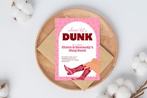 Texas A&M Ring Dunk Invitation | Pink Cowgirl Boots Theme | Editable Digital Download | Western Graduation Invite | Aggie Ring Dunk - Etsy