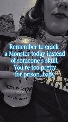Cracking open monsters like my life depends on it 💀 #monster #monsterenergy #fyp