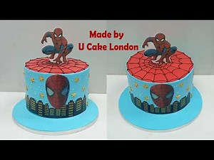 How to make a spiderman cake with face/building/web