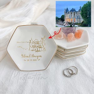 Destination Wedding Skyline Jewelry Dish, Wedding Venue Outline Ring Dish, Custom Wedding City/hotel Trinket Dish, Just Engaged Gift _MSP - Etsy