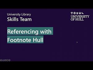 When and how to use in-text citations (footnotes) in Footnotes (University of Hull)