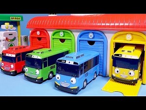 Tayo the little bus garage & gas station toys - ToyPudding