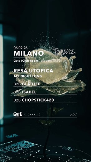 Trance Italy on Instagram: "TRANCE ITALY • MILANO 06.02.2026 RESA UTOPICA ALL NIGHT LONG On February 6th, we will be back in Milan with a special event: our daddy @resa.utopica will be having his first All Night Long in the Club Room of @gatemilano. And the best is that he will not be alone, playing fire B2B sets with three special guests: our resident @isabel__music, Milan’s groove selector @gladjee__ and @chopstick_420 from Germany at his Italian debut! A night impossible to forget💚 Full Line