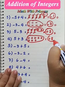 12K views · 761 reactions | Math Review: Addition of Integers #math #mathematics #mathviral #mathreview #mathwithprincess | Math with Princess | Facebook