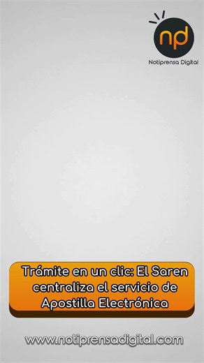 👩‍💻 El Servicio Autónomo de Registros y Notarías (Saren) informó este martes que su plataforma digital ya cuenta con el sistema automatizado para la legalización y apostilla electrónica de documentos. 💻 A través de un video en sus canales oficiales, la institución detalló el paso a paso para completar el proceso de forma segura: primero, debes ingresar al portal de trámites en línea (tramites.saren.gob.ve) con tu usuario y contraseña; luego, seleccionas el documento que deseas legalizar; y fi