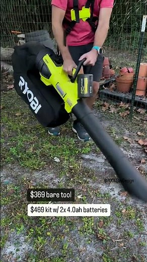 40v HP Leaf Vacuum action! Mulches the leaves and converts quickly to a 600 CFM blower This brushles