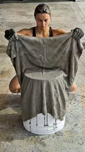 Towel + Cement = Beautiful Planter