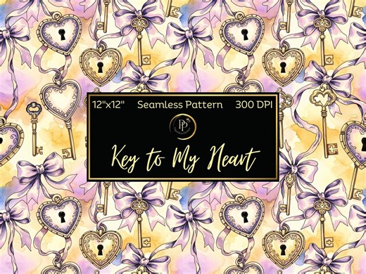 Vintage Key and Locket Seamless Pattern, Digital Paper, Commercial Use, JPG Digital Download - Etsy