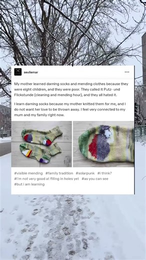 Family tradition of darning socks is wholesome 🧦 #wholesome #family