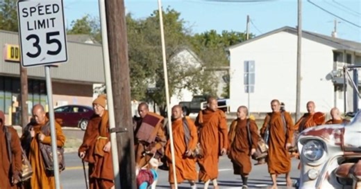 Buddhist monks' 2,300-mile walk for peace captures widespread attention