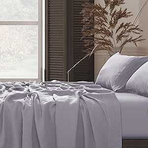 Tribeca Living 100% French Linen 2-Piece Bed Pillowcase Set, Silver Grey, Standard Pillowcases - Envelope Closure, European Flax Certified, Garment Washed, Solid