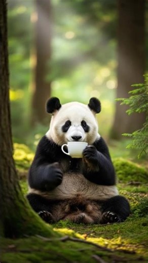 Look how the panda is drinking coffee.”#DreamScreenAI