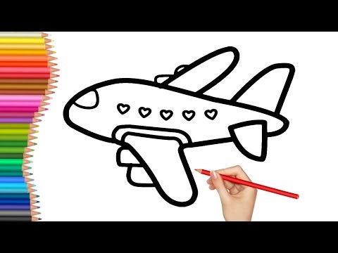 How to Draw an Airplane for Kids | Easy Airplane Drawing & Coloring