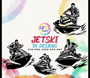 Modèles d'art vectoriel jet ski, clipart de sports nautiques (téléchargement numérique) - Etsy France