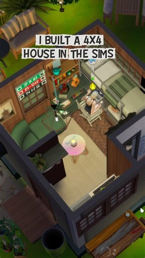 SIMS 4 - FUNCTIONAL 4X4 TINY HOME #sims4 #sims4speedbuild #sims4build #sims4gameplay #sims4cc