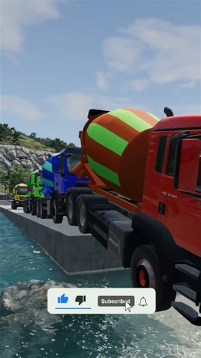 mixer flatbed truck 🆚 lava pit 🎶💀 #beamngdrive