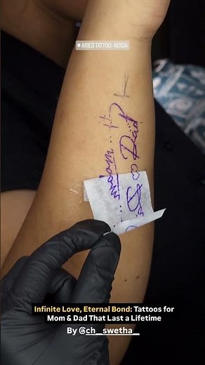 MOM DAD Script Tattoo on Forearm | #minimalisttattoo