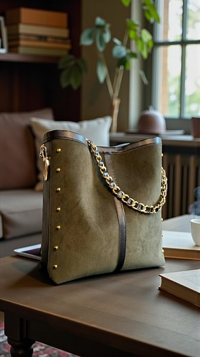 In questo breve video ti do un'anteprima esclusiva del mio tutorial completo che troverai nel mio canale YouTube! Vedrai i momenti chiave della creazione di questa borsa a secchiello in Alcantara e borchie grintose e la sua catena dorata. Ti aspetto su YouTube 📹 #youtubetutorial #handcraft #faidate #diybag #handcraftedluxury #cucitocreativo #creativity | KIKA Tutorial Creativi