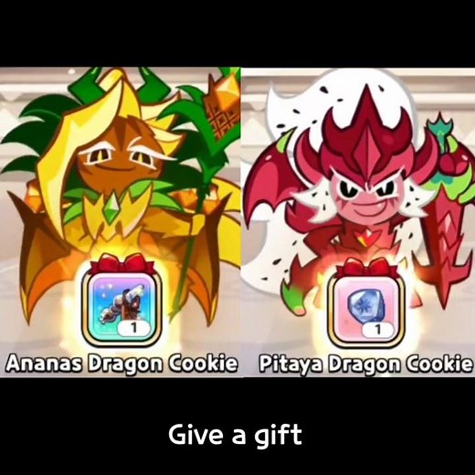 Give a gift Ananas Dragon Cookie & Pitaya Dragon Cookie Comparison #cookierunkingdom #crkship #crk