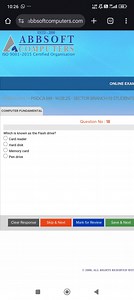 Question: Which is known as the Flash drive?Card readerHard ... | Filo