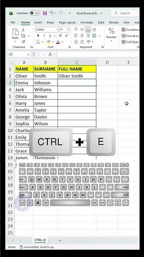 This Excel Shortcut Saves So Much Time! Ctrl + E #excel #exceltips #exceltricks #exceltutorial