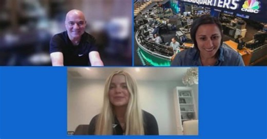 Tennis great Andre Agassi and Pickleball star Anna Leigh Waters team up at US Pickleball Open