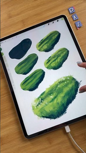 How to paint Grass in Procreate #procreate #procreatetutorial