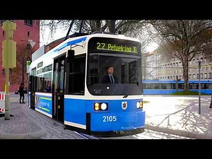 TramSim Munich - Snowy Christmas Day! 4K