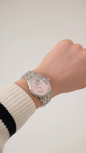Get a fresh update with the subtle pink sunray dial of the newest 36mm Jazzmaster Open Heart! #hamiltonwatch #watch #spring