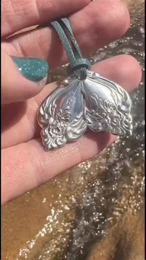 Check out this NEW MERMAID NECKLACE now in our store! This is our Mermaid Tail Necklace • Made From the “Interlude” 1971 Vintage Silver-Plated Flatware. https://lovealwaysspoonrings.etsy.com/listing/1755668155 #spoonie #upcycle #mermaidnecklace | Love Always - Spoon Rings