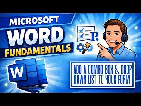 How to Add Dropdown Lists to a Word Form (Drop-Down List vs Combo Box) (Beginner Tutorial)