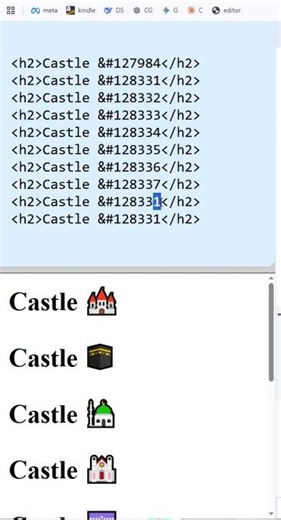 HTML Castle Emoji Example #htmlemoji #htmltutorial #htmlelements
