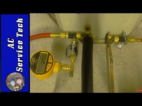 Vacuum Pump AC Lines and Break the Vacuum with Refrigerant: Setup, Micron Level, Weighing