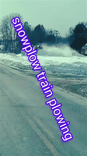 Snowplow Train Plowing Heavy Snow