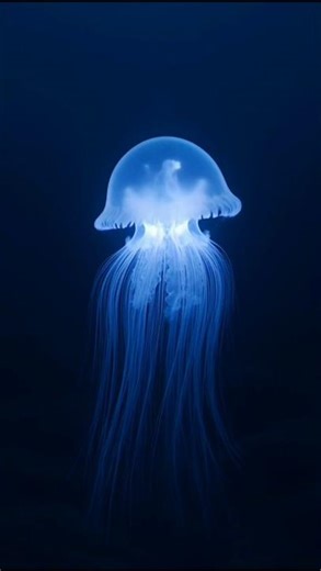 Glowing Jellyfish in Deep Ocean 🌊✨🔥 | Bioluminescence Magic ! #Jellyfish #Bioluminescence #OceanLife