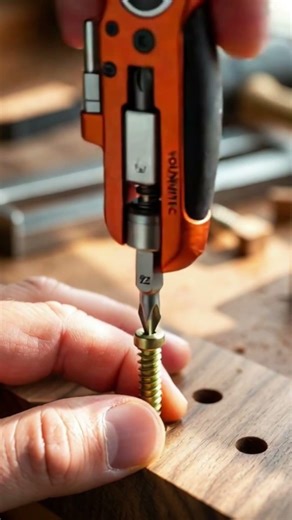 Ultra Realistic Mini Keychain Ratchet Screwdriver in Action | Macro Woodworking Tool Shot #minitools