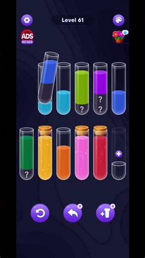 Water Sort Puzzle Game Blind Sorting. Level 61 #shorts