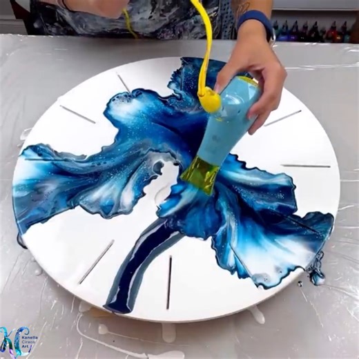 🕑 Turning a Painting into a Clock! MUST SEE! - Acrylic Pour Painting . #kanellaciracoart #art #artist #acrylic #acrylicart #satisfying #acrylicpainting #clock | Kanella Ciraco Art