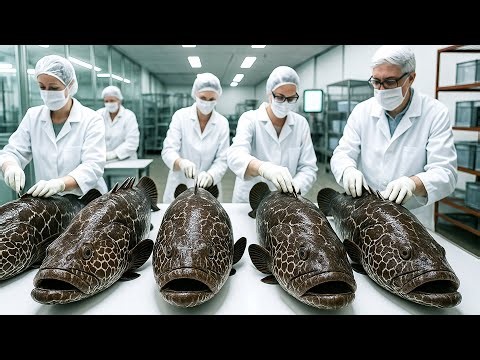 Giant grouper weighing hundreds of kilograms: How do fishermen prepare and process this enormous ...