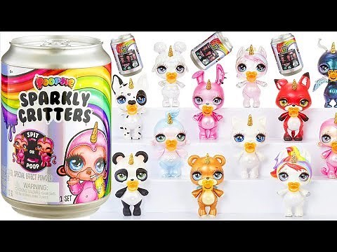 Poopsie Sparkly Critters Blind Bags Opening by Baby LOL Surprise Dolls Soda Cans Video