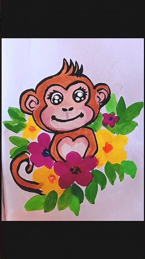 #shorts#cute monkey drawing video #art #monkey#painting#drawing #easy drawing
