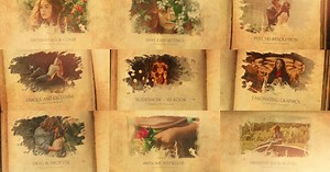 Vintage Photo Book Opener with Animated Page Turn Transitions