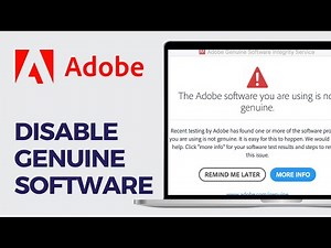 How To Disable Adobe Genuine Software Integrity Service Alert
