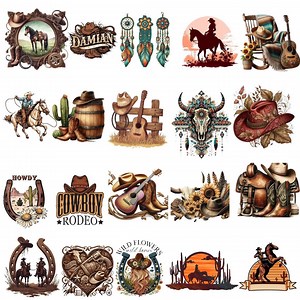 Western Sublimation PNG Bundle, Cowboy Clipart (digital Download) - Etsy